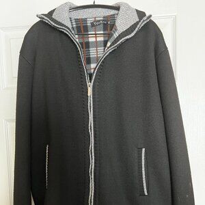 YeoKou Men’s Fleece Lined Zip Sweater Jacket 2XL Gray Winter Coat